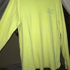 Long sleeve neon yellow Vineyard Vines shirt